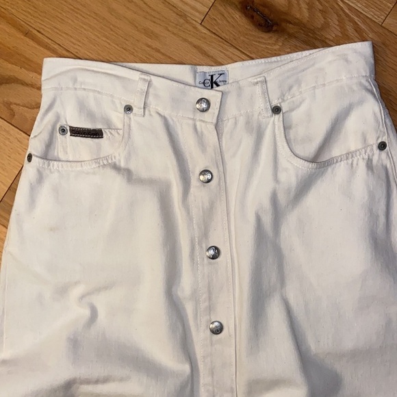 Calvin Klein vintage button down canvas cotton skirt, size 7/8, good condition - Picture 2 of 6
